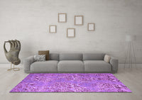 Machine Washable Abstract Purple Modern Rug, wshabs5378pur