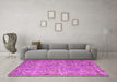 Machine Washable Abstract Pink Modern Rug in a Living Room, wshabs5378pnk