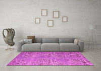 Machine Washable Abstract Pink Modern Rug, wshabs5378pnk