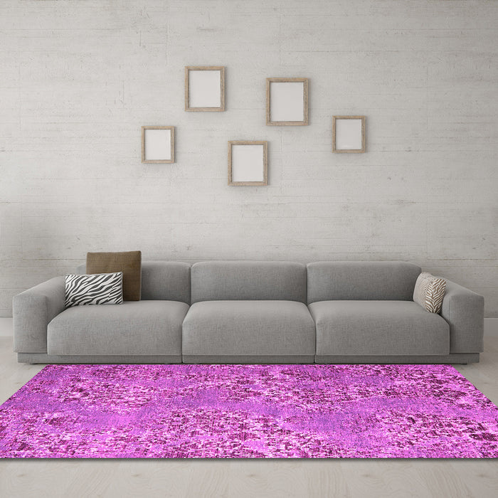 Machine Washable Abstract Pink Modern Rug in a Living Room, wshabs5378pnk
