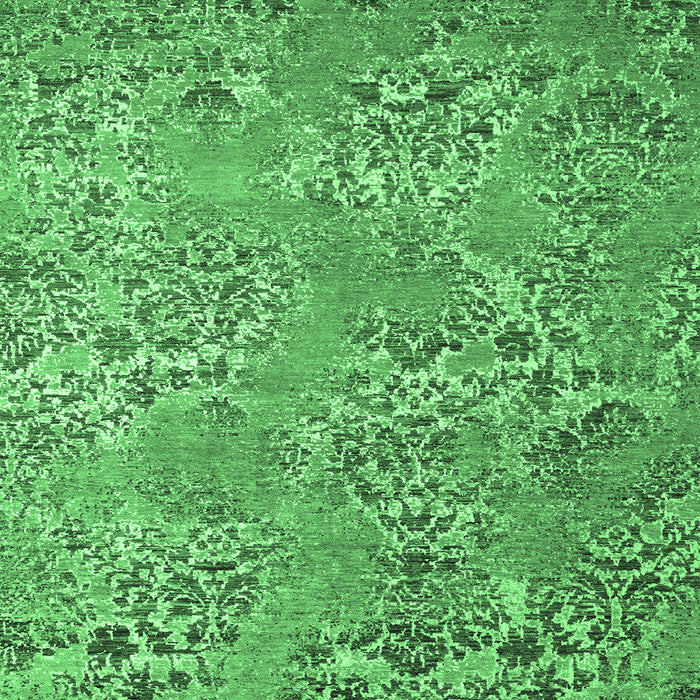 Square Machine Washable Abstract Emerald Green Modern Area Rugs, wshabs5378emgrn
