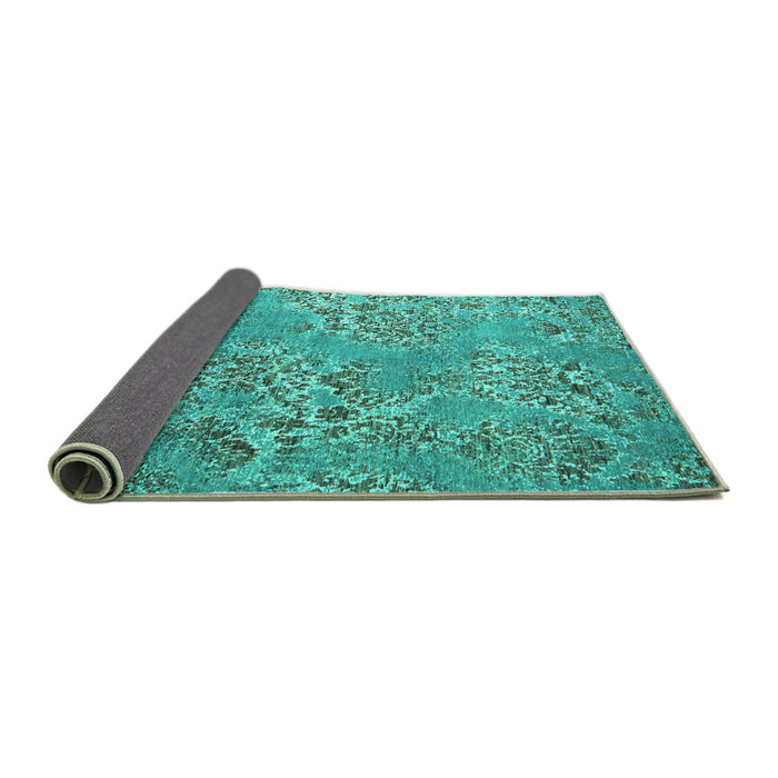Sideview of Abstract Turquoise Modern Rug, abs5378turq