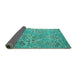 Sideview of Abstract Turquoise Modern Rug, abs5378turq