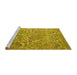 Sideview of Machine Washable Abstract Yellow Modern Rug, wshabs5378yw