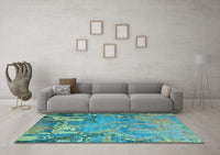 Machine Washable Abstract Light Blue Modern Rug, wshabs5379lblu