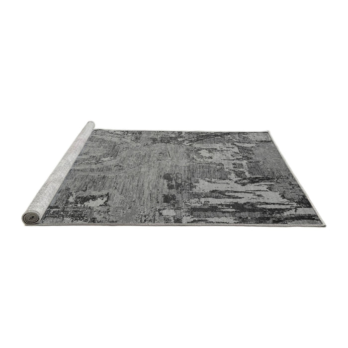 Sideview of Machine Washable Abstract Gray Modern Rug, wshabs5379gry