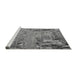 Sideview of Machine Washable Abstract Gray Modern Rug, wshabs5379gry