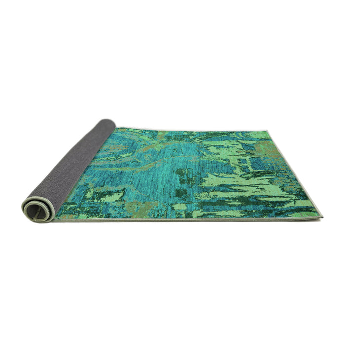 Sideview of Abstract Turquoise Modern Rug, abs5379turq