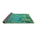 Sideview of Abstract Turquoise Modern Rug, abs5379turq