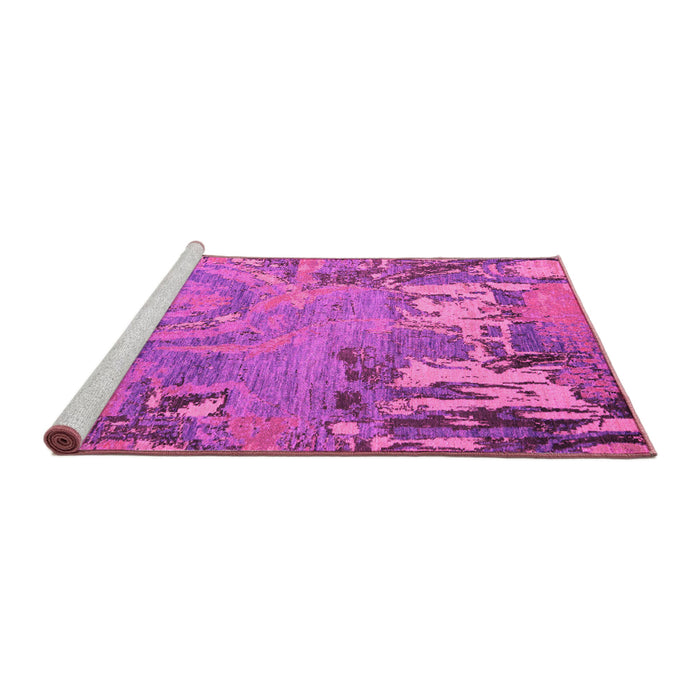 Sideview of Machine Washable Abstract Pink Modern Rug, wshabs5379pnk