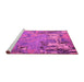 Sideview of Machine Washable Abstract Pink Modern Rug, wshabs5379pnk