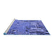 Sideview of Machine Washable Abstract Blue Modern Rug, wshabs5379blu