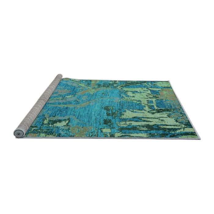 Sideview of Machine Washable Abstract Light Blue Modern Rug, wshabs5379lblu
