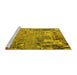 Sideview of Machine Washable Abstract Yellow Modern Rug, wshabs5379yw