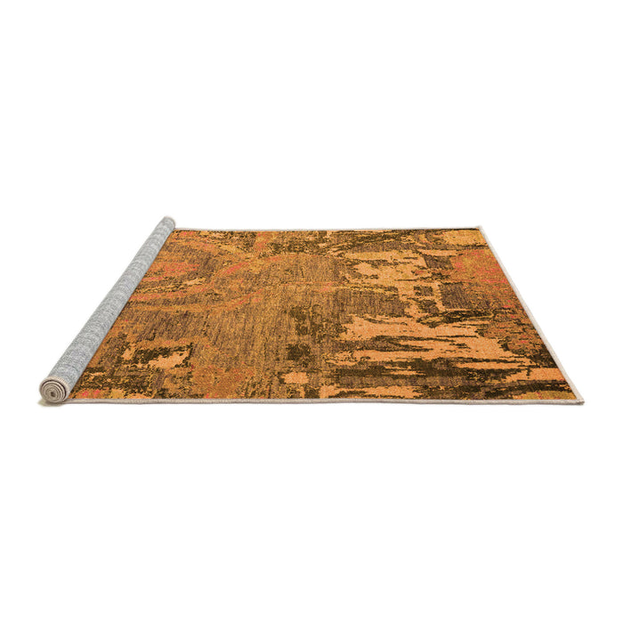 Sideview of Machine Washable Abstract Orange Modern Area Rugs, wshabs5379org