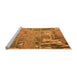 Sideview of Machine Washable Abstract Orange Modern Area Rugs, wshabs5379org