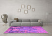 Machine Washable Abstract Purple Modern Area Rugs in a Living Room, wshabs5379pur