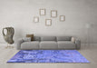 Machine Washable Abstract Blue Modern Rug in a Living Room, wshabs5379blu