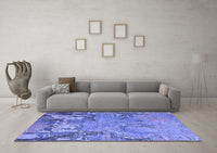 Machine Washable Abstract Blue Modern Rug, wshabs5379blu