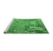 Sideview of Machine Washable Abstract Emerald Green Modern Area Rugs, wshabs5379emgrn