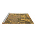 Sideview of Machine Washable Abstract Brown Modern Rug, wshabs5379brn