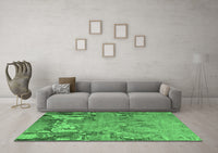 Machine Washable Abstract Emerald Green Modern Rug, wshabs5379emgrn