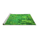 Sideview of Machine Washable Abstract Green Modern Area Rugs, wshabs5379grn