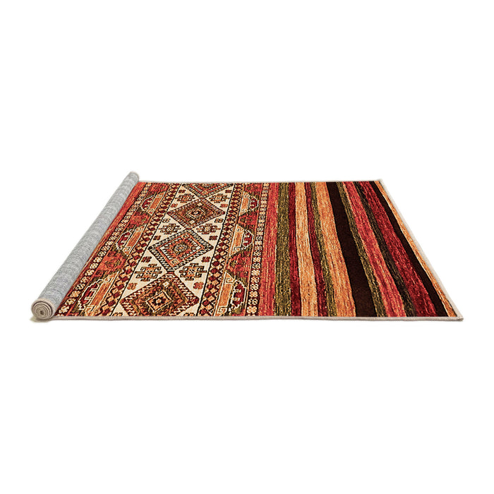 Sideview of Machine Washable Abstract Orange Modern Area Rugs, wshabs537org