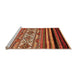 Sideview of Machine Washable Abstract Orange Modern Area Rugs, wshabs537org