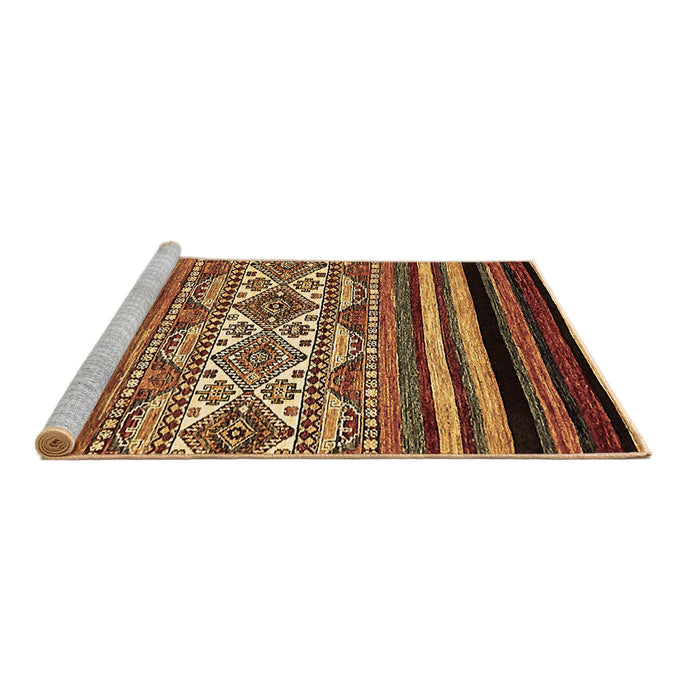 Sideview of Machine Washable Abstract Brown Modern Rug, wshabs537brn