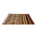 Sideview of Machine Washable Abstract Brown Modern Rug, wshabs537brn