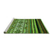 Sideview of Machine Washable Abstract Green Modern Area Rugs, wshabs537grn