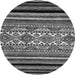 Round Abstract Gray Modern Rug, abs537gry