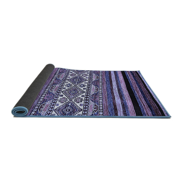 Sideview of Abstract Blue Modern Rug, abs537blu