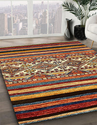 Abstract Saffron Red Modern Rug, abs537