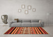 Machine Washable Abstract Orange Modern Area Rugs in a Living Room, wshabs537org