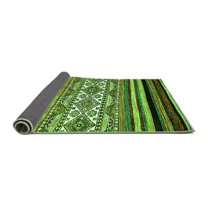 Sideview of Abstract Green Modern Rug, abs537grn