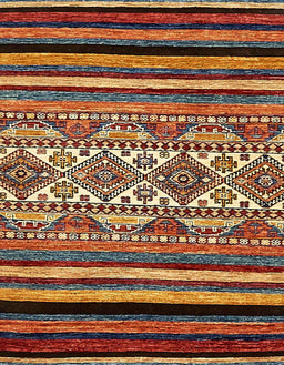 Machine Washable Abstract Saffron Red Rug, wshabs537