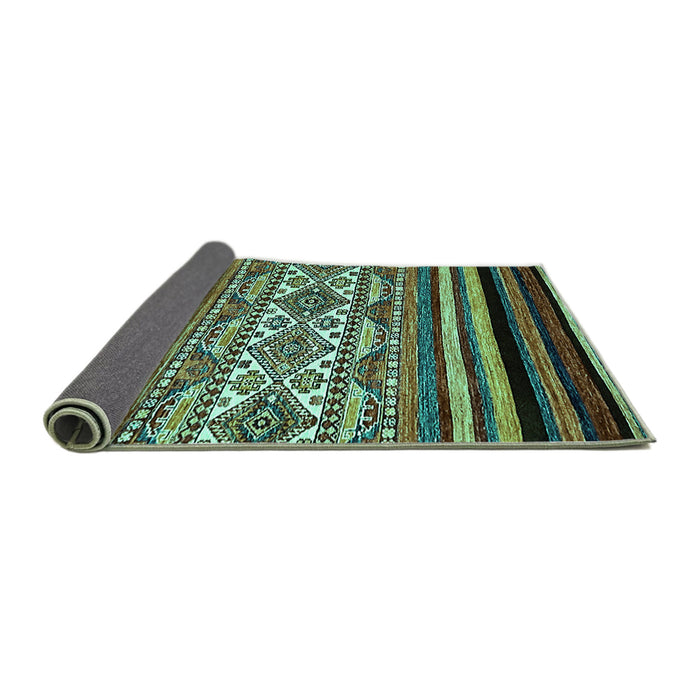 Sideview of Abstract Turquoise Modern Rug, abs537turq