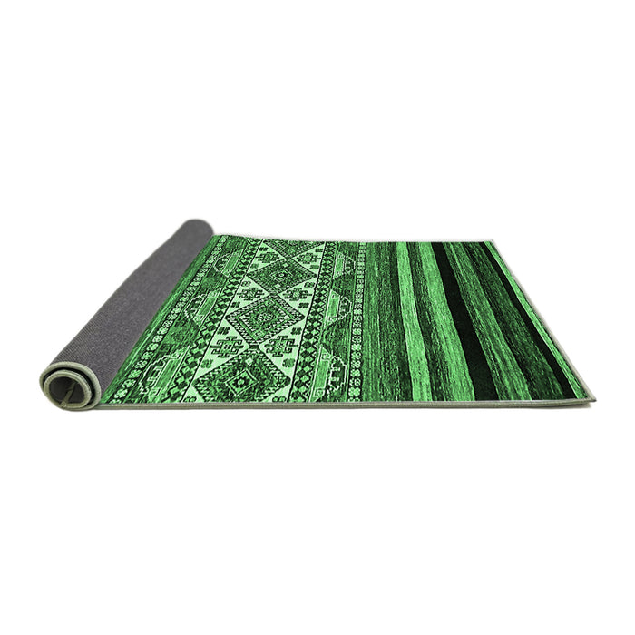 Sideview of Abstract Emerald Green Modern Rug, abs537emgrn