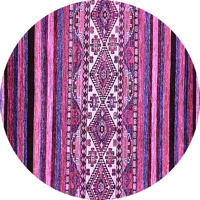 Round Abstract Purple Modern Rug, abs537pur