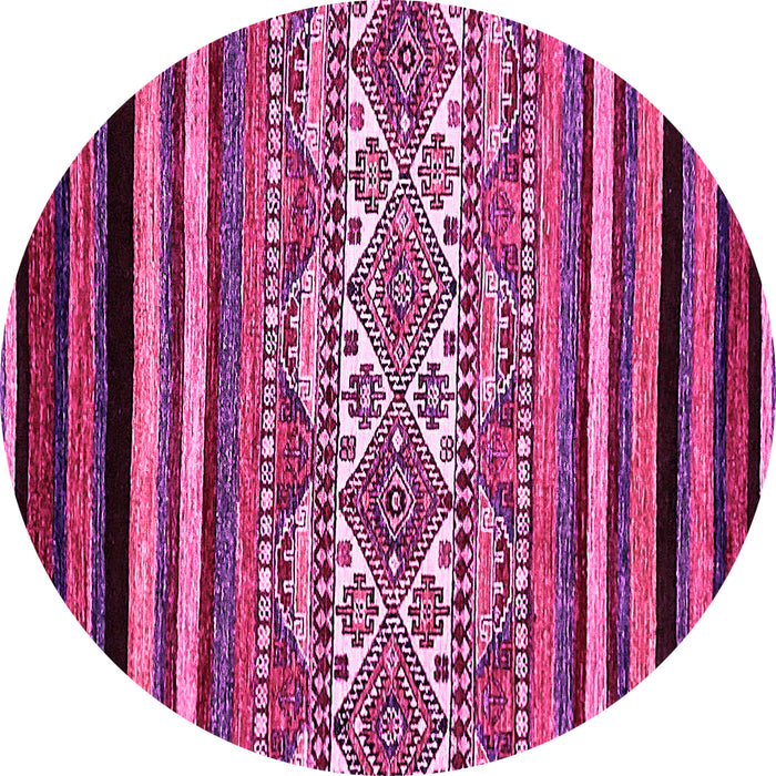 Round Abstract Pink Modern Rug, abs537pnk