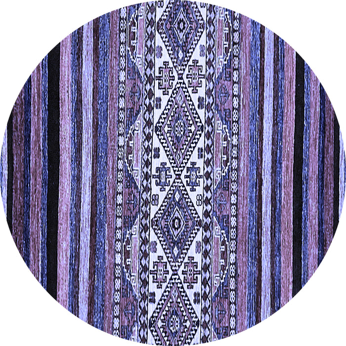 Round Abstract Blue Modern Rug, abs537blu