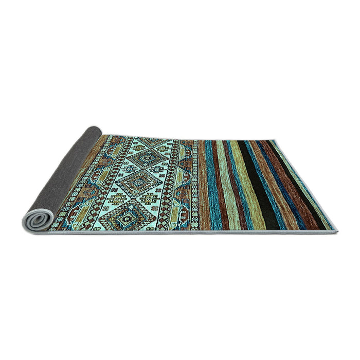 Sideview of Abstract Light Blue Modern Rug, abs537lblu