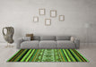 Machine Washable Abstract Green Modern Area Rugs in a Living Room,, wshabs537grn