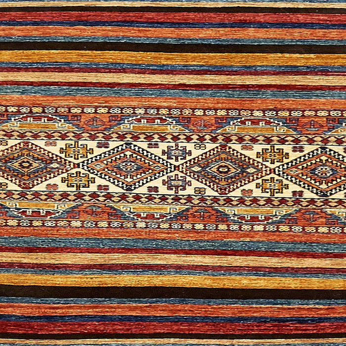 Square Abstract Saffron Red Modern Rug, abs537