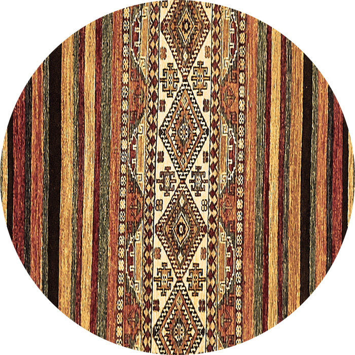 Round Abstract Brown Modern Rug, abs537brn