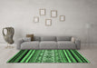 Machine Washable Abstract Emerald Green Modern Area Rugs in a Living Room,, wshabs537emgrn