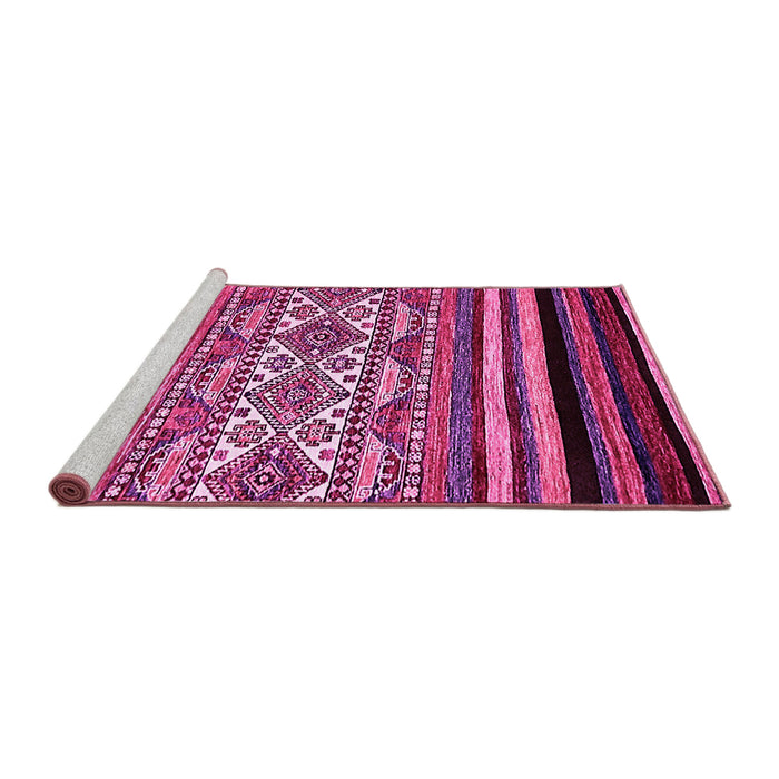 Sideview of Machine Washable Abstract Pink Modern Rug, wshabs537pnk