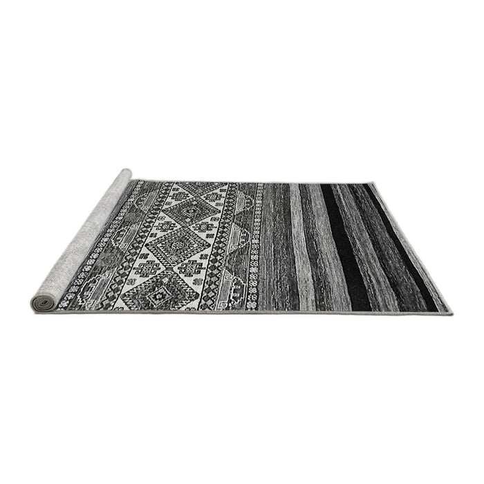 Sideview of Machine Washable Abstract Gray Modern Rug, wshabs537gry